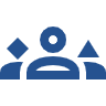 image - Rejection Rescue Abstract blue group icon depicting three stylized people standing together, representing a team or community.